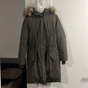 Topshop Green Parka Winter Coat Womens US 2